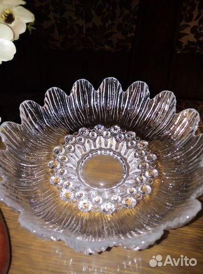 Ваза для фруктов хрустальная