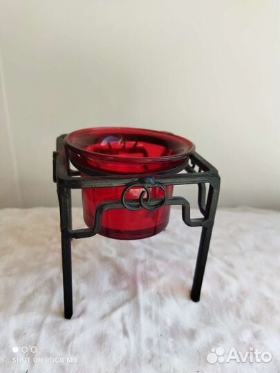 Подсвечник металл+стекло