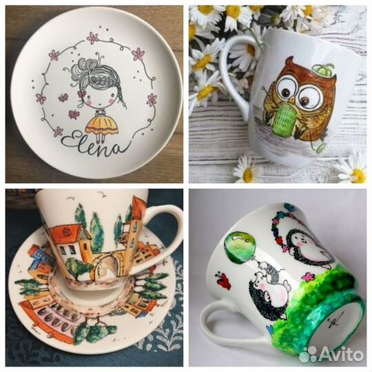 Ручная роспись бокалов и кружек