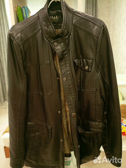 Кожаная куртка мужская 48 50 бу