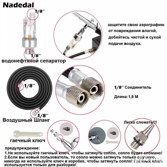 Аэрограф с компрессором Nasedal