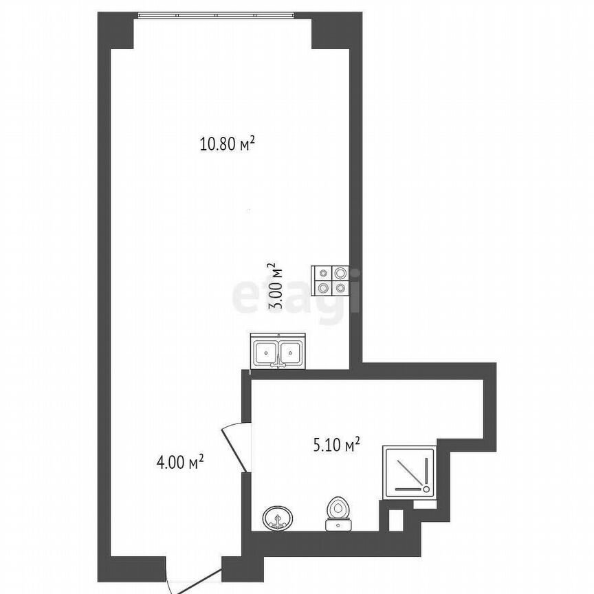 Квартира-студия, 22,9 м², 7/45 эт.