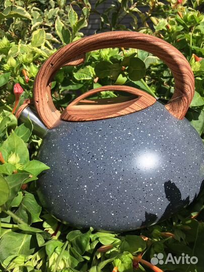 Чайник со свистком 3 литра цвет серый