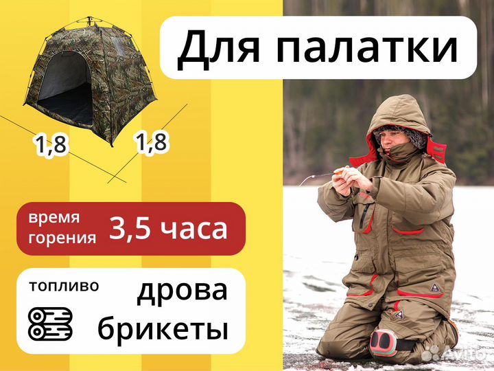 Мини печка для палатки