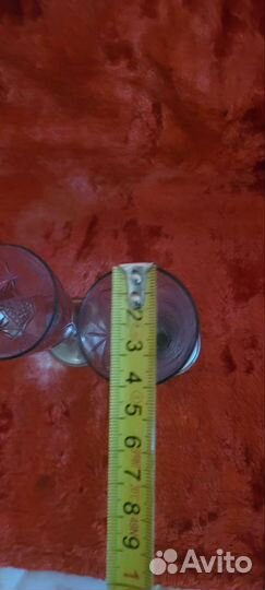 Рюмки хрустальные на металлической ножке СССР 6шт