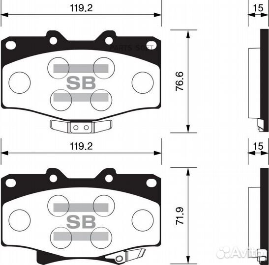 SP1420 Колодки тормозные toyota land cruiser 70/80