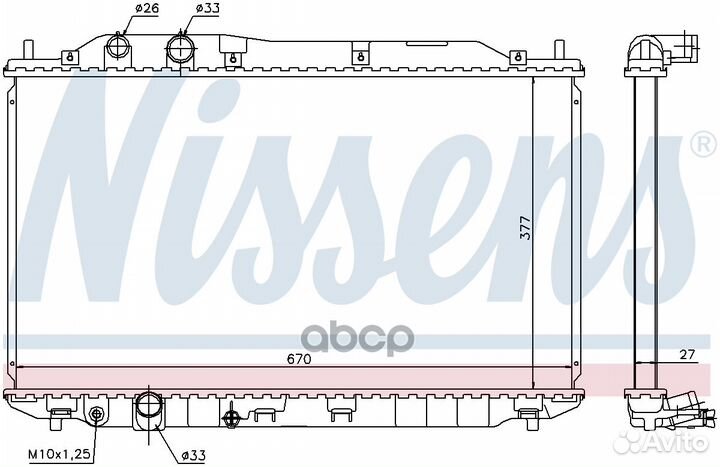 Радиатор honda civic 1.8 06- 68143 Nissens