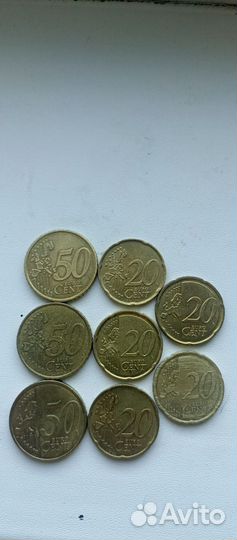 Монеты евро, евро центы