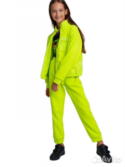 Костюм толстовка + брюки 128 салат