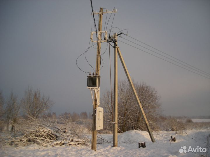 Установка опор (столбов).монтаж вл.кл.сипа.тп.ктп
