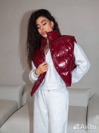 Жилетка женская лаковая весна Корея W