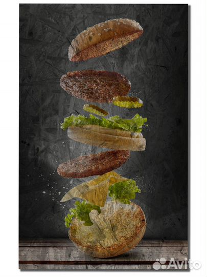 Картина из дерева для кухни, кафе, ресторанов