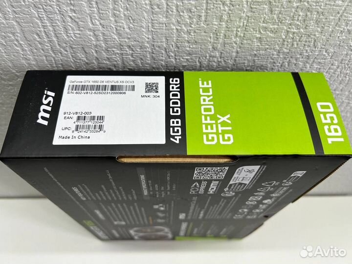 Видеокарта MSI GeForce GTX 1650 D6 ventus XS OCV3