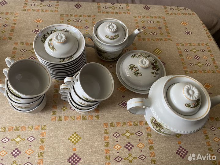 Сервиз чайный СССР Белый лебедь