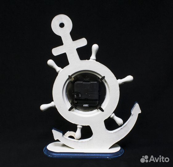 Часы настольные Якорь, кварцевые, гипс, высота 33