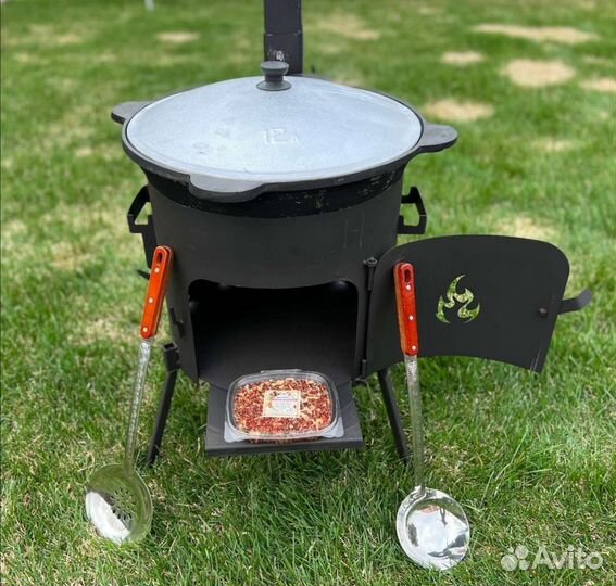 Печь для казана с трубой