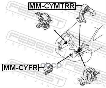 Подушка двигателя задняя MT mmcymtrr Febest