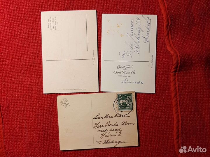 Открытки Новый год набор Швеция 20 век/ 12шт