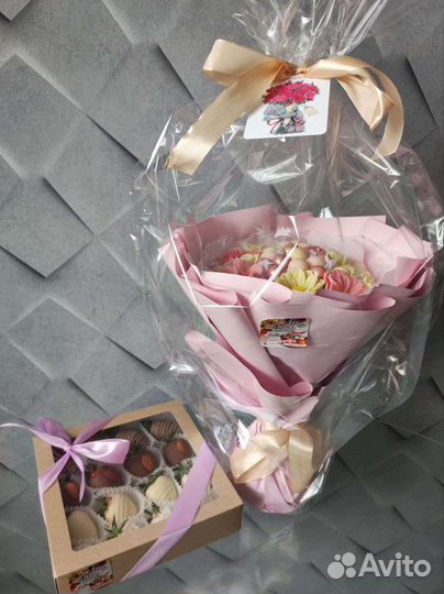 Съедобный букет из конфет, шоколад ручной работы