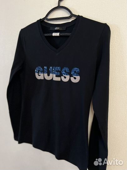 Лонгслив guess женский синий, 44, оригинал