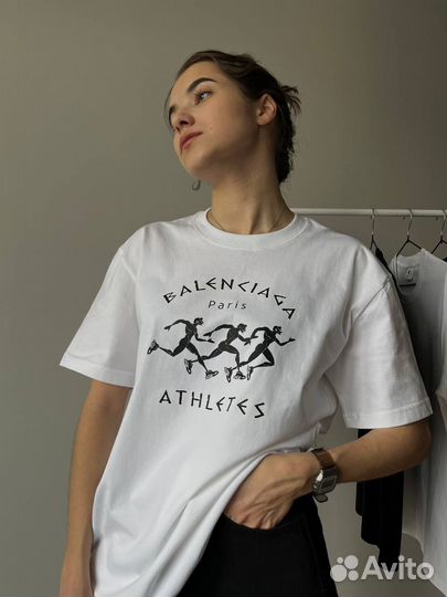 Хлопковая футболка balenciaga athletes lux