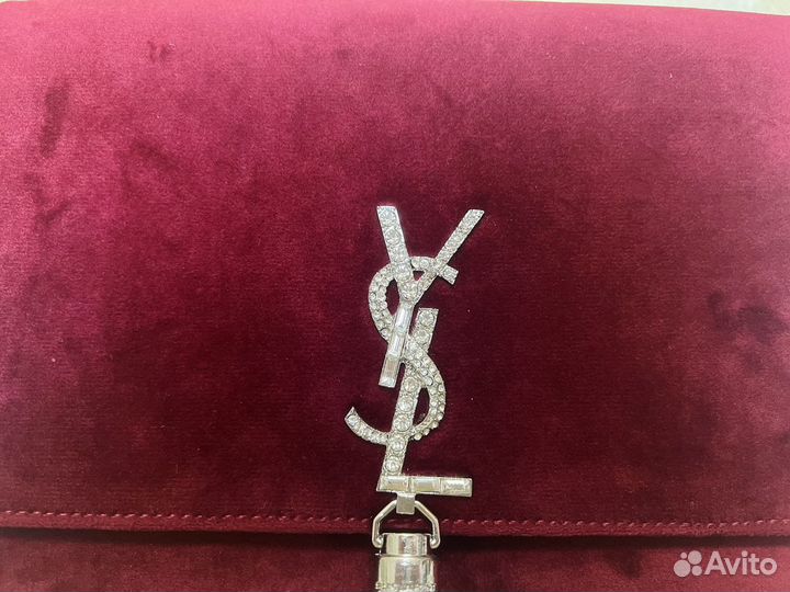 Сумка клатч YSL бархат со стразами