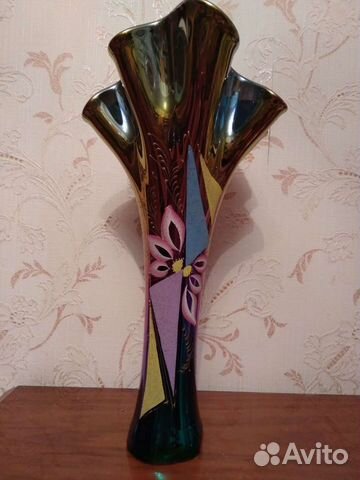 Ваза,стекло.высокая,перламутровая