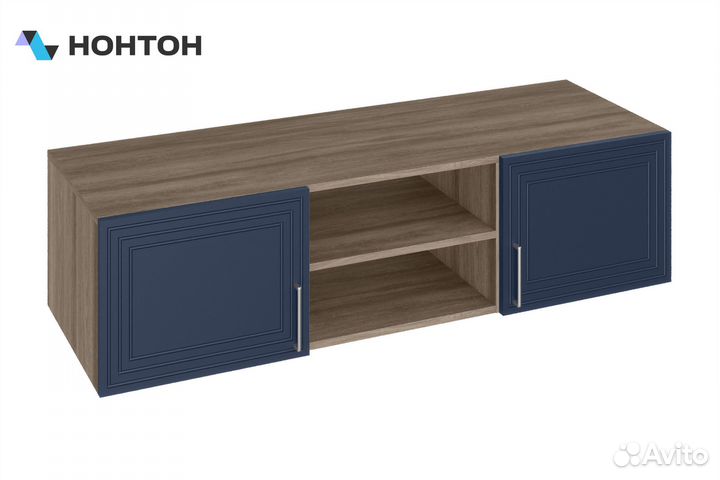 Антресоль низкая trisha base дуб чанкли / глубокий синий софт