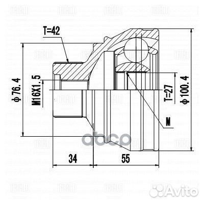 ШРУС для а/м Audi A4 B8 (07) (наруж.) (27 шлц.)