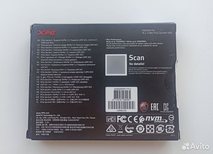 SSD m2 nvme 1tb Adata XPG SX8200 Pro