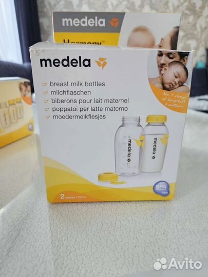 Молокоотсос medela ручной,баночки для сбора молока