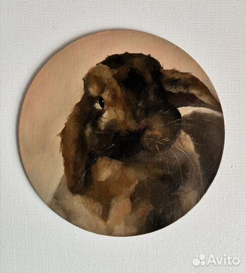 Крольчонок. Картина маслом