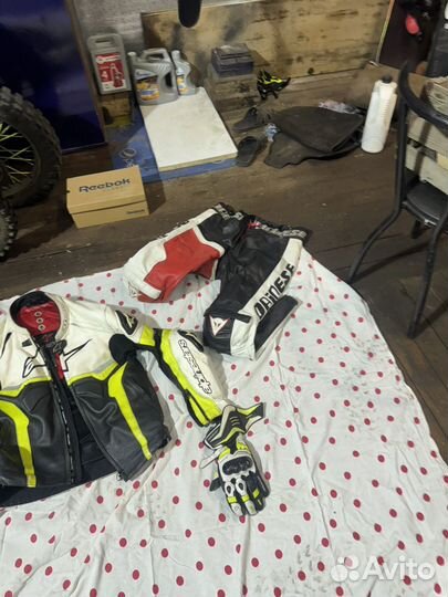 Мотокуртка кожаная alpinestars (телячья кожа)