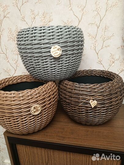 Кашпо из ротанга 12 литров