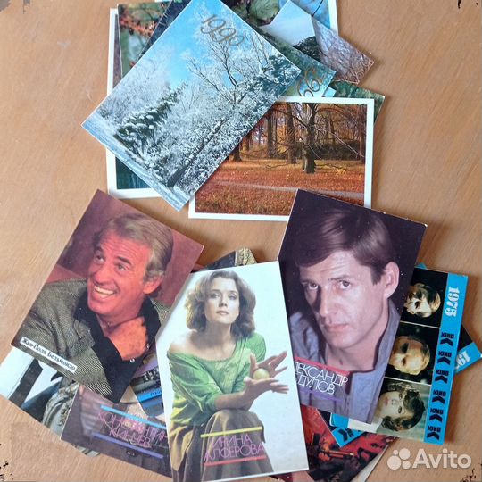 Календарики СССР актёры рок-музыканты и природа