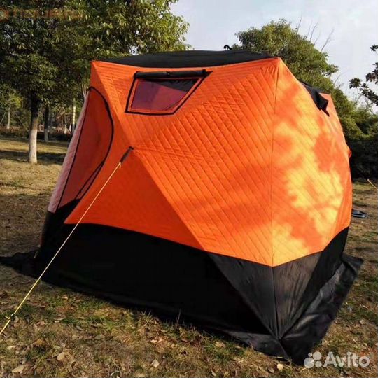 Зимняя палатка куб 3 слоя 200х200х215см дымоход