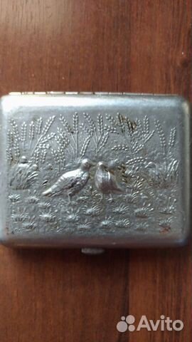 Портсигар посеребренный