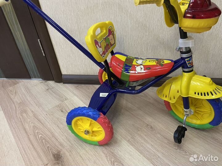 Детский велосипед с родительской ручкой, самокат