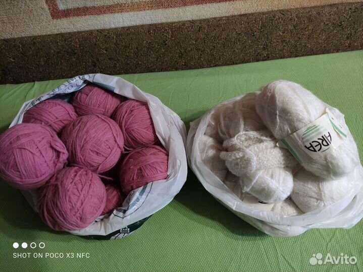Пряжа для вязания мохер, ровница