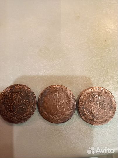 Монета 5 копеек Екатерины 2