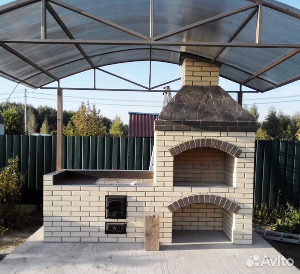 Печи мангалы из кирпича камины барбекю