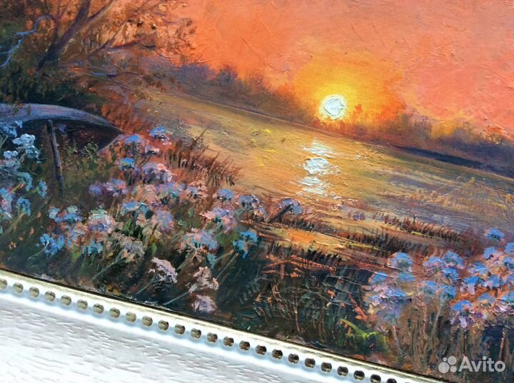 Картина маслом Летний день, пейзаж