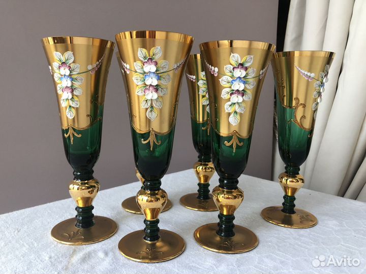 Фужеры бокалы ваза богемия