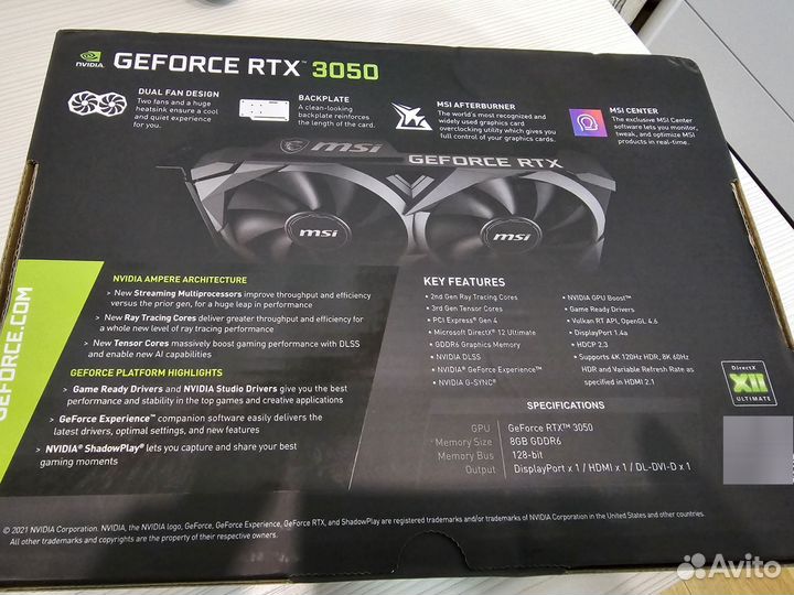Видеокарта RTX 3050 8GB