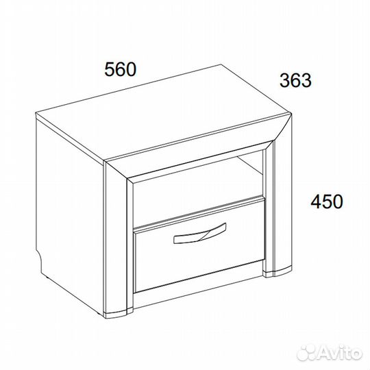 Тумба прикроватная 1S, olivia, цвет вудлайн крем/д
