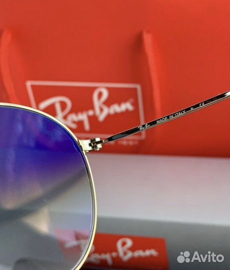 Очки ray ban round metal пепельные