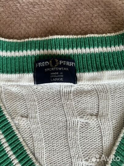 Джемпер с v образным вырезом Fred perry винтаж