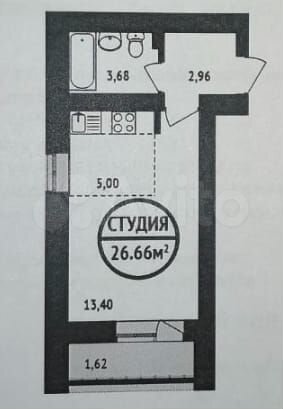 Квартира-студия, 26,7 м², 12/16 эт.