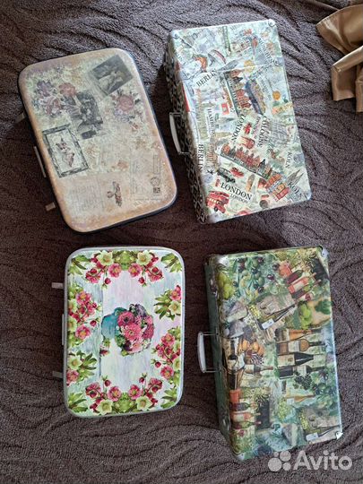 Чемодан СССР декупаж