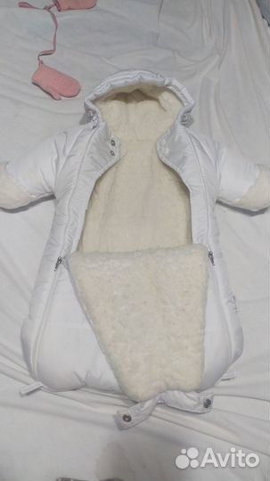 Зимний комбинезон для девочки и платье 40 размер